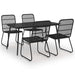 5 Piece Outdoor Dining Set Poly Rattan and Glass.