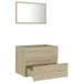 2 Piece Bathroom Furniture Set Sonoma Oak Engineered Wood.