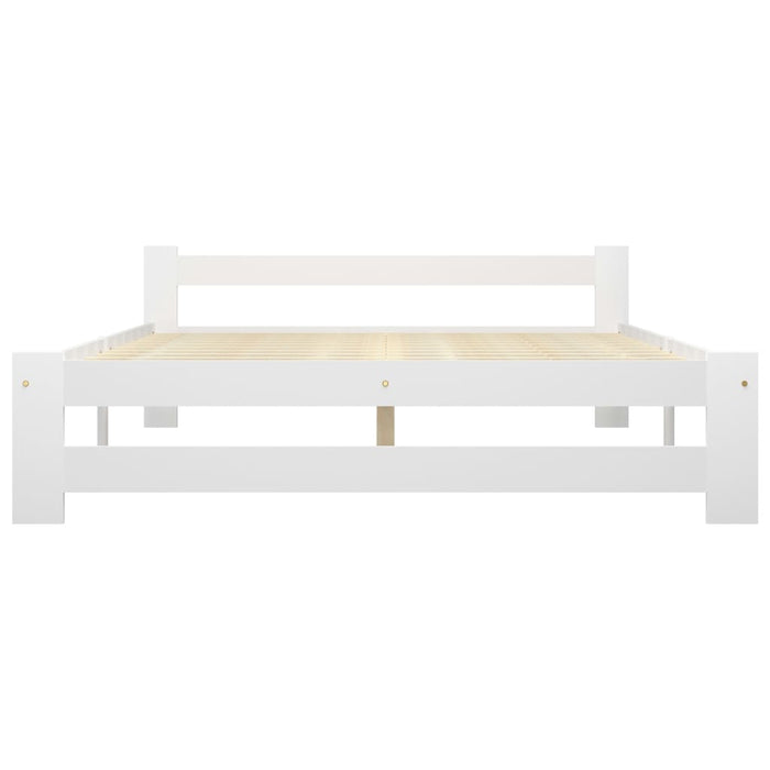Bed Frame White Solid Pine Wood 160x200 cm.