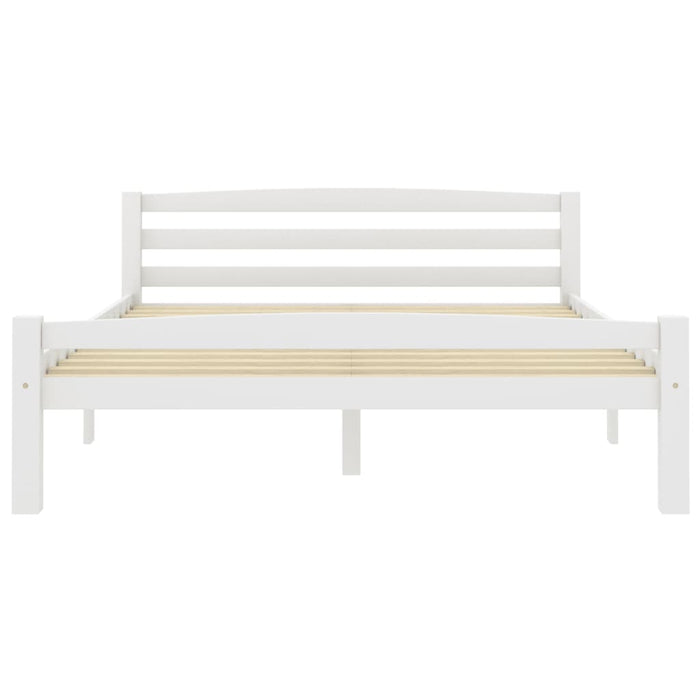 Bed Frame White Solid Pinewood 120x200 cm.