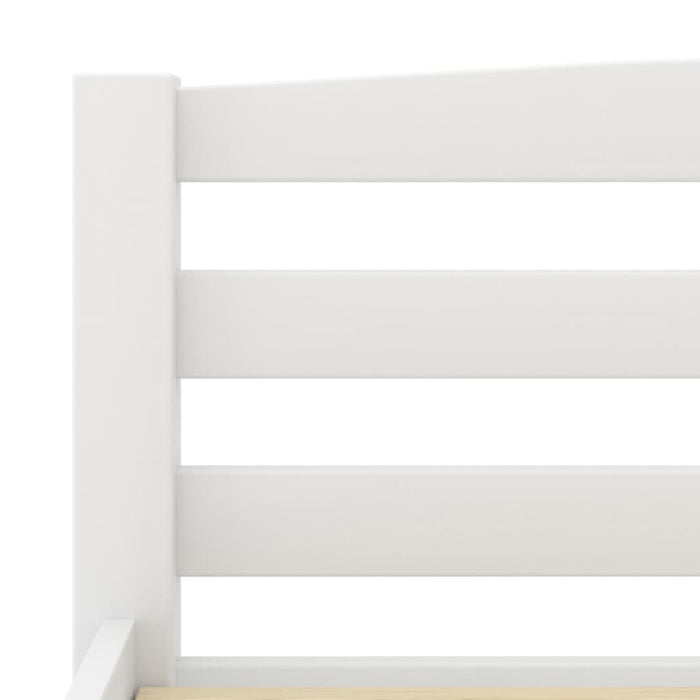 Bed Frame White Solid Pinewood 140x200 cm.