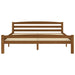 Bed Frame Honey Brown Solid Pinewood 160x200 cm.