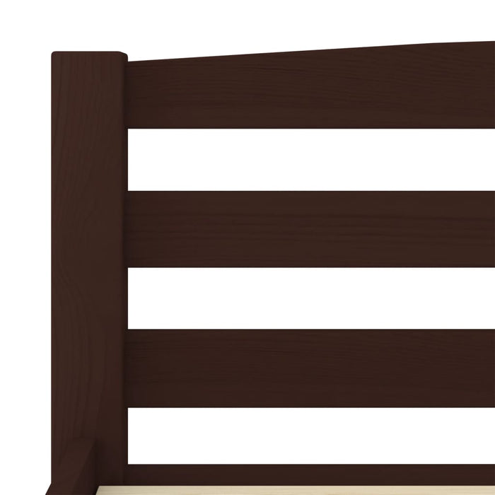 Bed Frame Dark Brown Solid Pinewood 160x200 cm.