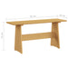 Dining Table with Bench Honey Brown Solid Pinewood.