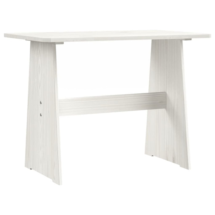 Dining Table with Bench White Solid Pinewood.