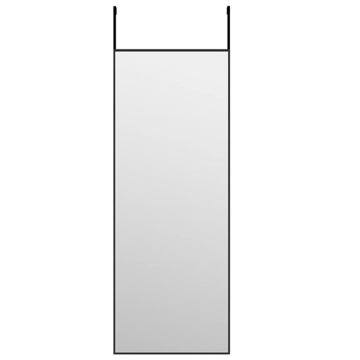 Door Mirror Black 30x80 cm Glass and Aluminium.