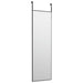 Door Mirror Black 30x100 cm Glass and Aluminium.