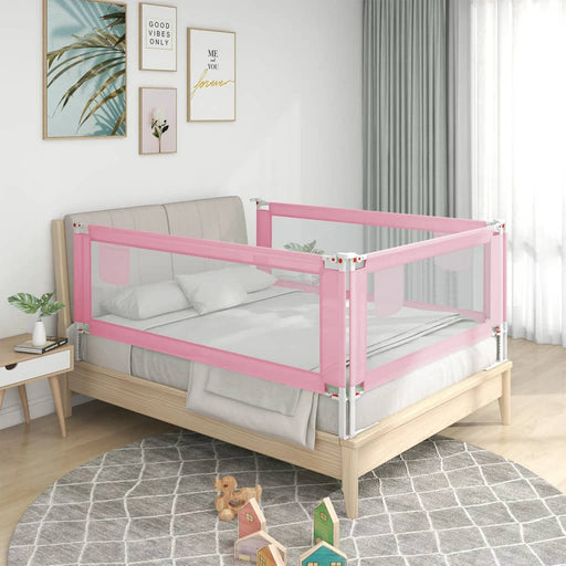 Toddler Safety Bed Rail Pink 200x25 cm Fabric.