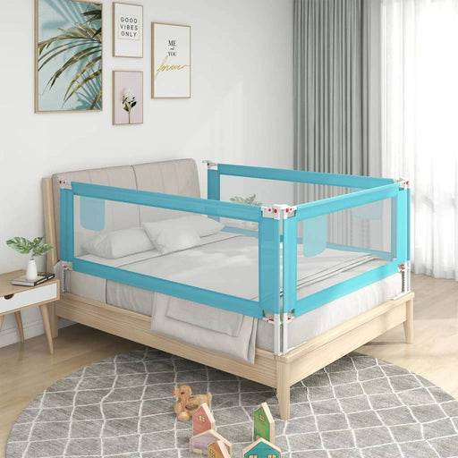 Toddler Safety Bed Rail Blue 150x25 cm Fabric.