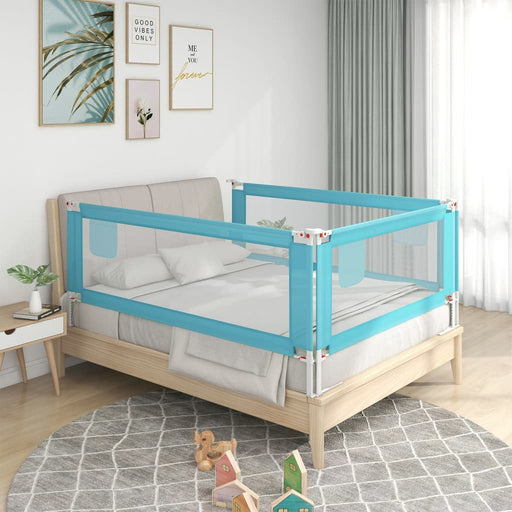 Toddler Safety Bed Rail Blue 160x25 cm Fabric.