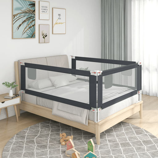 Toddler Safety Bed Rail Dark Grey 200x25 cm Fabric.