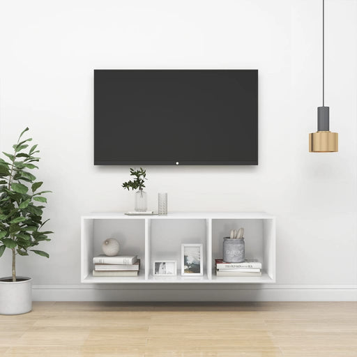 Wall-mounted TV Cabinet White 37x37x107 cm Engineered Wood.