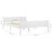 Bed Frame Solid Pinewood White 160x200 cm.