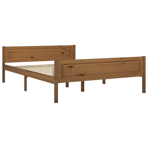 Bed Frame Solid Pinewood Honey Brown 120x200 cm.