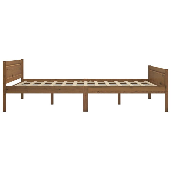 Bed Frame Solid Pinewood Honey Brown 160x200 cm.