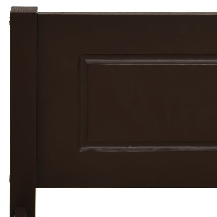 Bed Frame Solid Pinewood Dark Brown 120x200 cm.