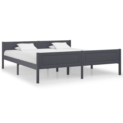 Bed Frame Solid Pinewood Grey 180x200 cm 6FT Super King.