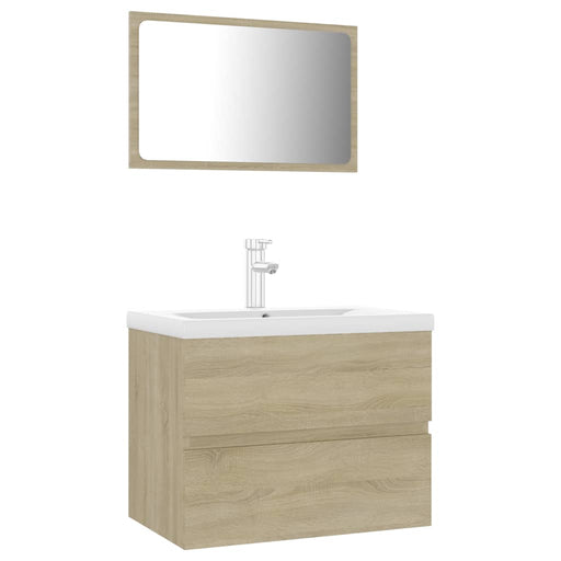 Bathroom Furniture Set Sonoma Oak Engineered Wood.