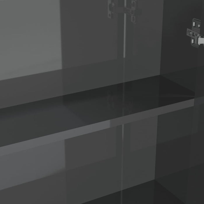 Bathroom Mirror Cabinet 60x15x75 cm MDF Shining Grey.