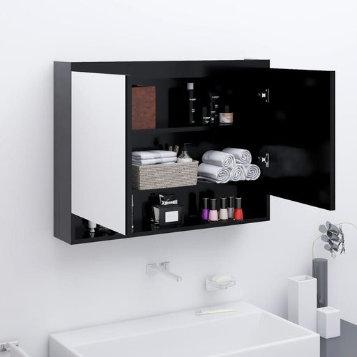 Bathroom Mirror Cabinet 80x15x60 cm MDF Anthracite.