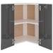 Hanging Corner Cabinet High Gloss Grey 57x57x60 cm Engineered Wood.
