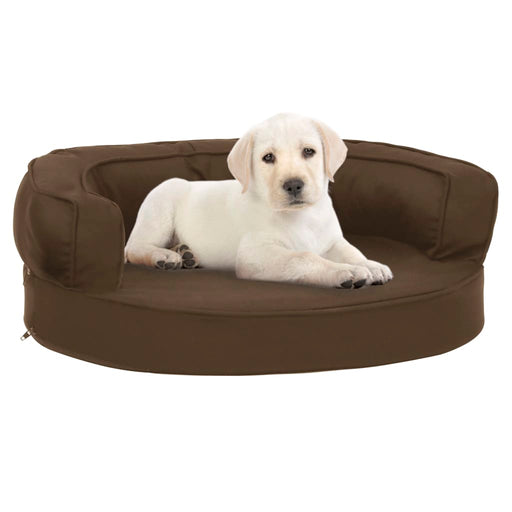 Ergonomic Dog Bed Mattress 60x42 cm Linen Look Brown.