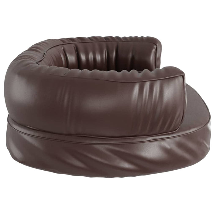 Ergonomic Foam Dog Bed Brown 60x42 cm Faux Leather.