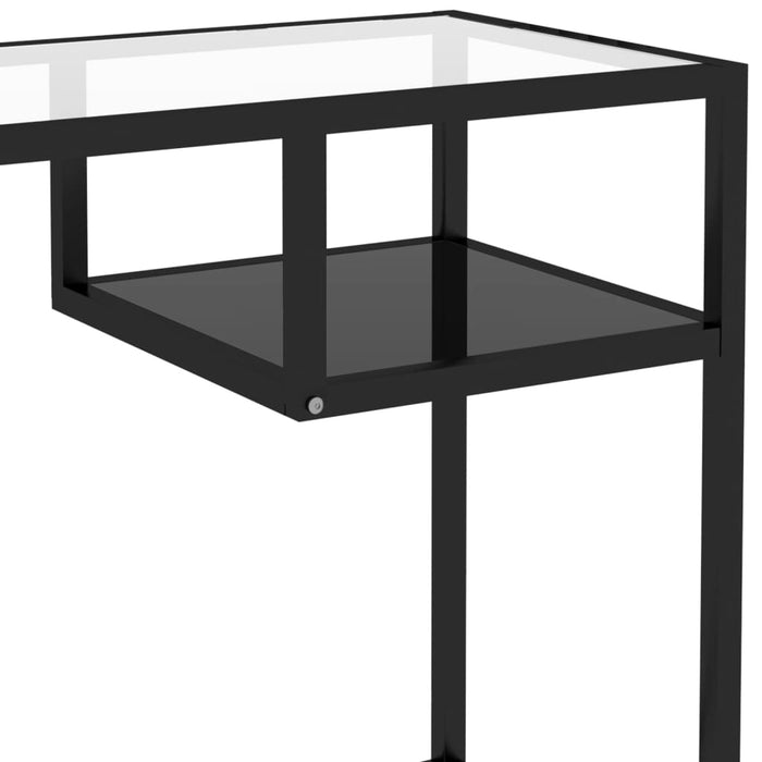 Computer Desk Black 100x36x74 cm Glass.