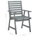 Outdoor Dining Chairs 4 pcs Grey Solid Wood Acacia.