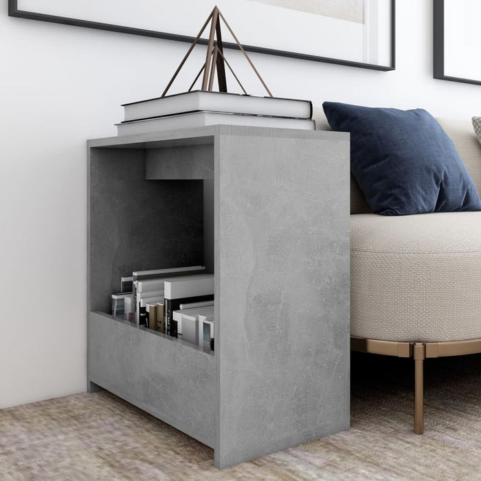 Side Table Concrete Grey 50x26x50 cm Engineered Wood.