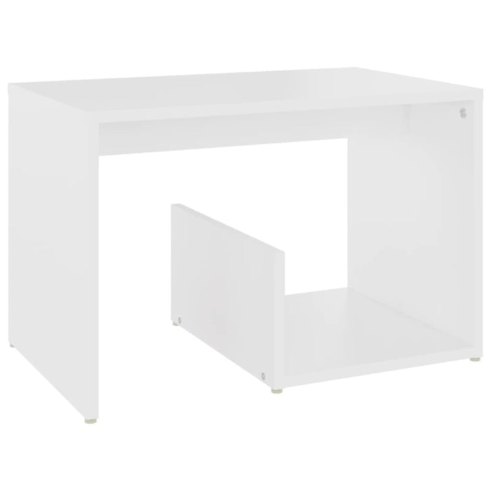 Side Table White Engineered Wood 59 cm