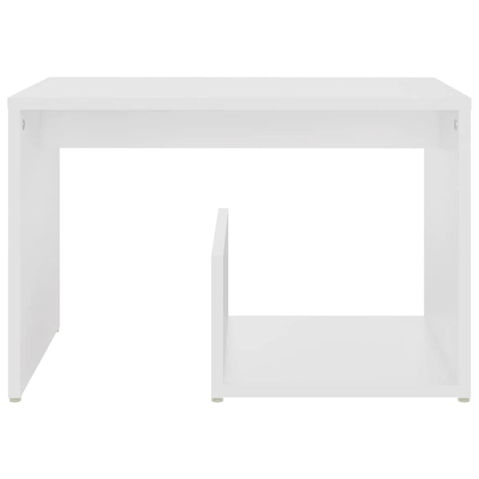 Side Table White Engineered Wood 59 cm
