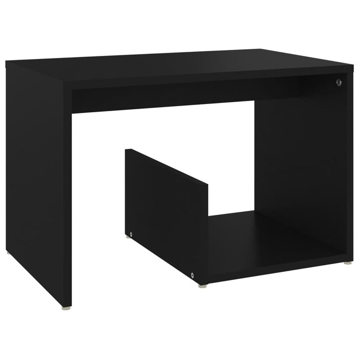 Side Table Black Engineered Wood 59 cm