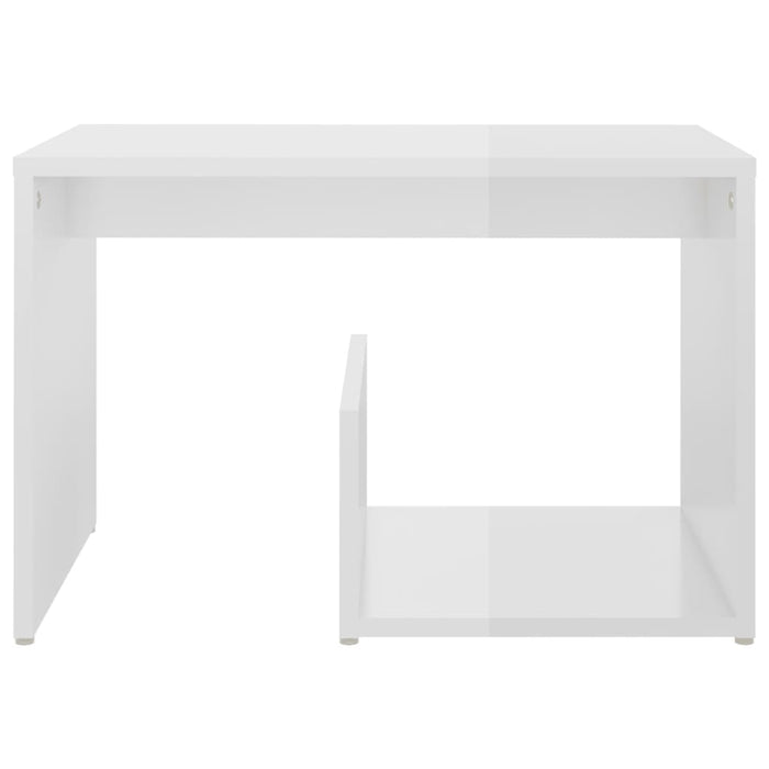 Side Table High Gloss White 59x36x38 cm Engineered Wood.