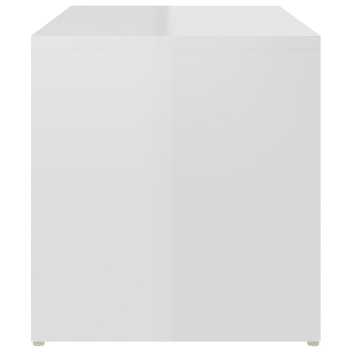 Side Table High Gloss White 59x36x38 cm Engineered Wood.