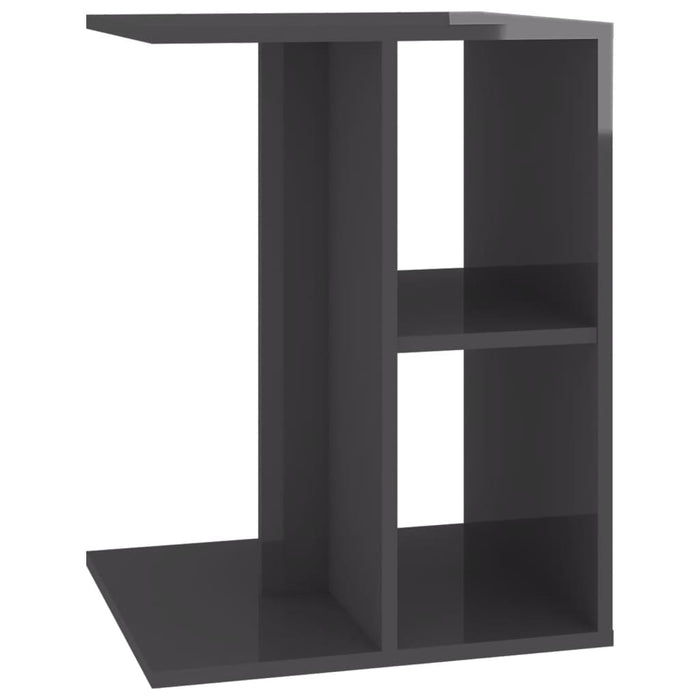 Side Table High Gloss Grey 60x40x45 cm Engineered Wood.