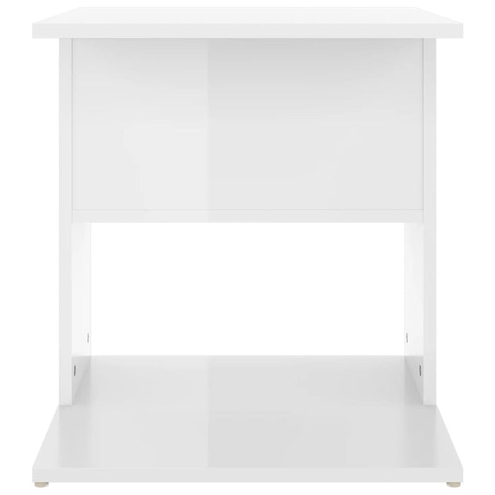 Side Table High Gloss White 45x45x48 cm Engineered Wood.