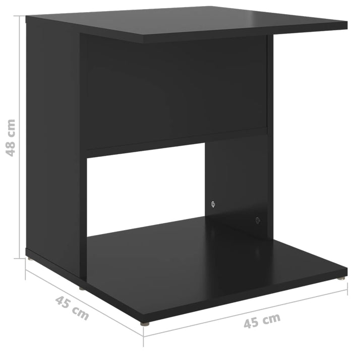 Side Table High Gloss Black 45x45x48 cm Engineered Wood.