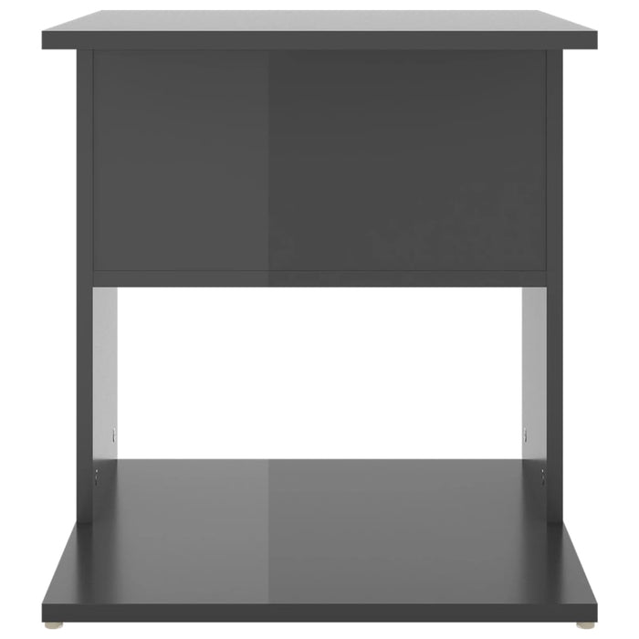 Side Table High Gloss Grey 45x45x48 cm Engineered Wood.