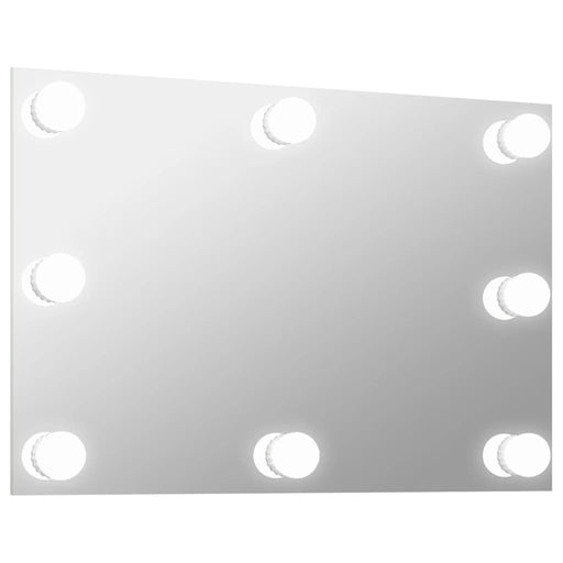 Wall Mirror with LED Lights Rectangular Glass.