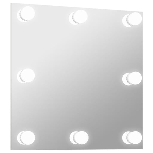 Wall Mirror with LED Lights Square Glass.