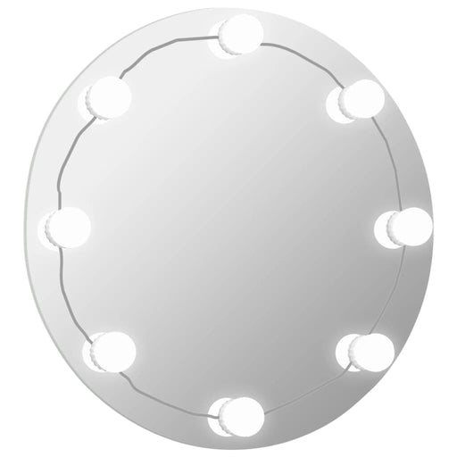 Wall Mirror with LED Lights Round Glass.
