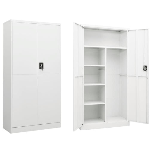 Locker Cabinet White 90x40x180 cm Steel.