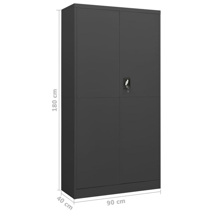 Locker Cabinet Anthracite 90x40x180 cm Steel.