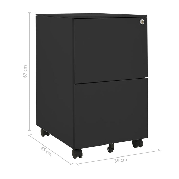 Mobile File Cabinet Anthracite 39x45x67 cm Steel.