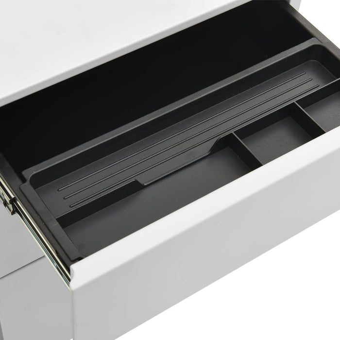 Mobile File Cabinet Light Grey 39x45x60 cm Steel.