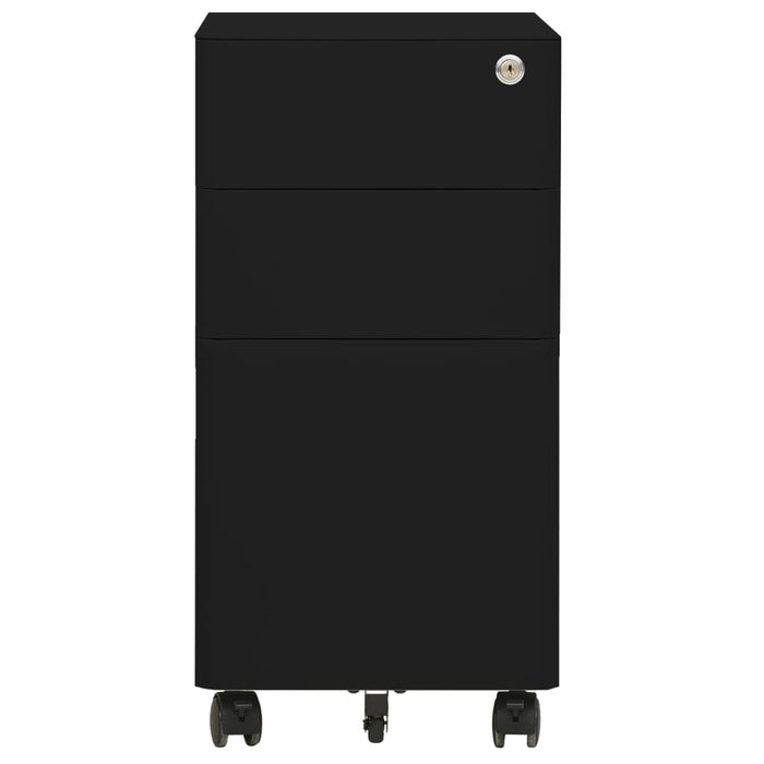 Mobile File Cabinet Black 30x45x59 cm Steel.