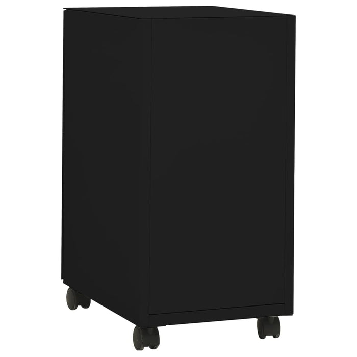 Mobile File Cabinet Black 30x45x59 cm Steel.