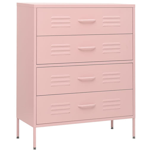 Chest of Drawers Pink 80x35x101.5 cm Steel.