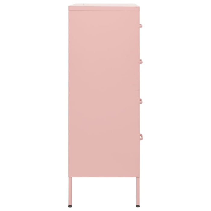 Chest of Drawers Pink 80x35x101.5 cm Steel.